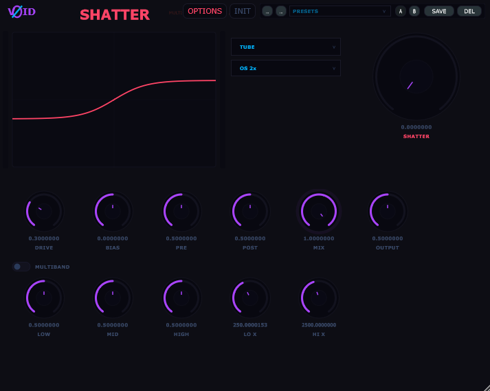 SHATTER spectral distortion plugin interface